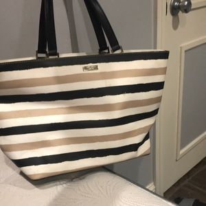 Brown, white, and black Kate Spade bag